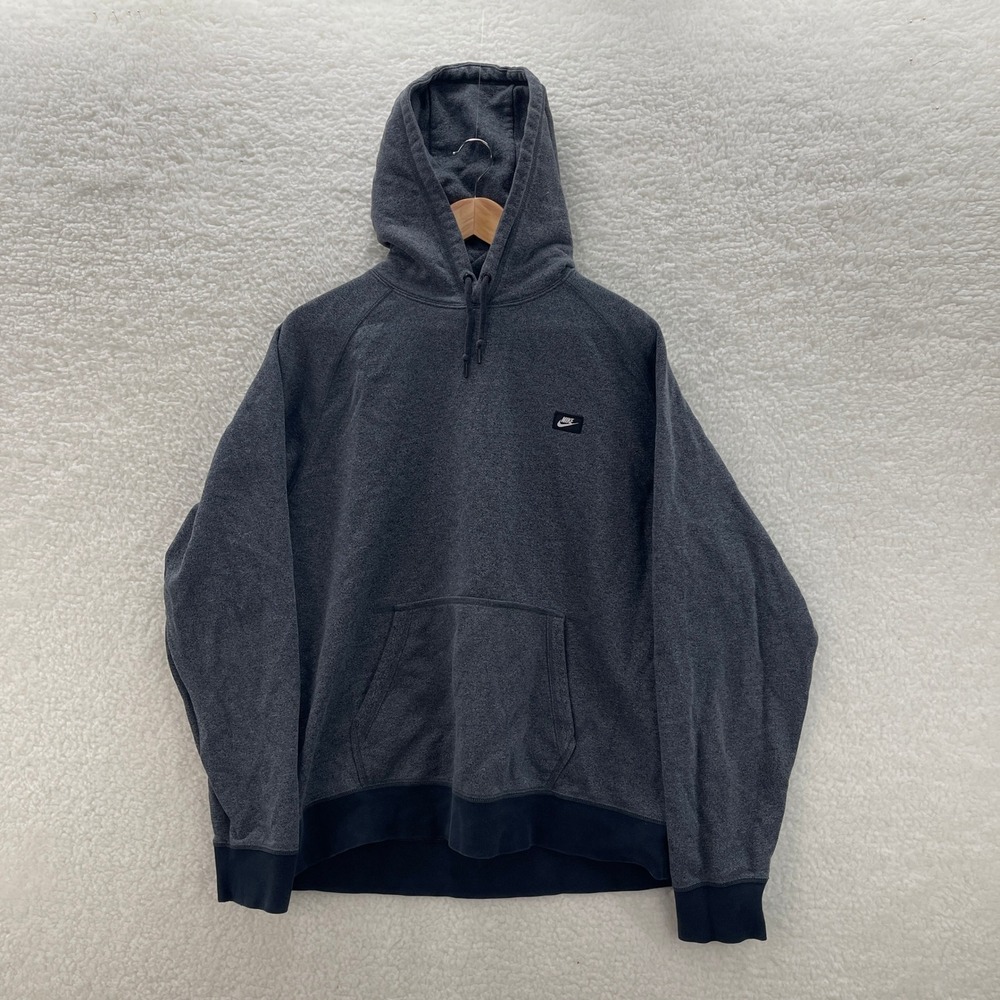Nike Hoodie Men 2XL Gray French Terry Pullover Sweatshirt Sweater Gym Athleisure
